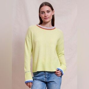 Sundry Oversized Tipping Crew Sweater. Yellow. Medium. NWT